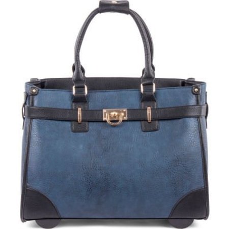 BUGATTI SEDONA INC Bugatti Eva Ladies Business Bag on Wheels, Fits Most 15.6" Laptop, Blue/Black LBZW1704-Blue/Black